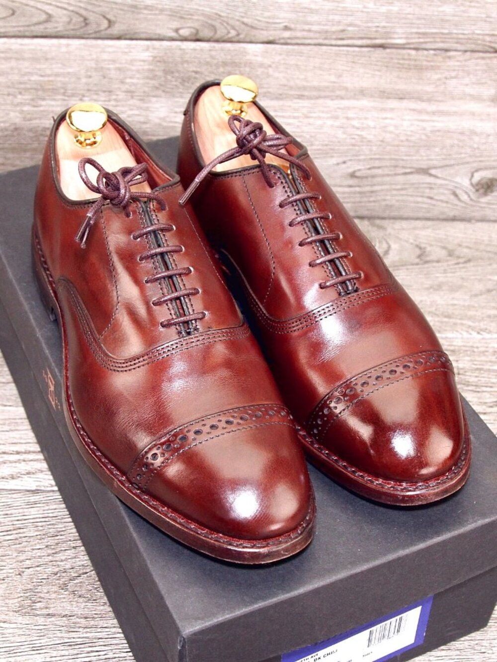 * WORN 1x * $425 Allen Edmonds FIFTH AVE 7 EEE Wide DkChili * add $15 new Trees